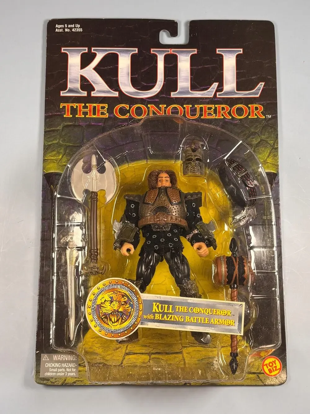 Vintage 1997 Kull the Conqueror Action Figure Blazing Battle Armour 5” Toy Biz